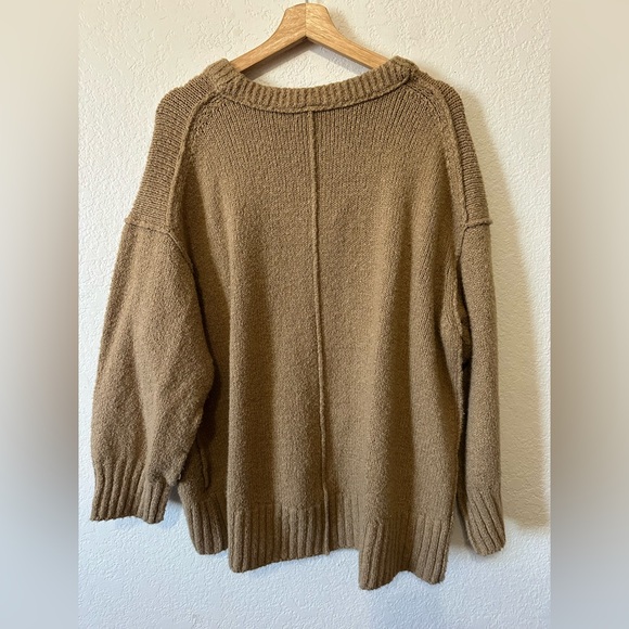 Free People Brookside Tunic Sweater in Desert Camel Tan - Size M - Picture 3 of 9